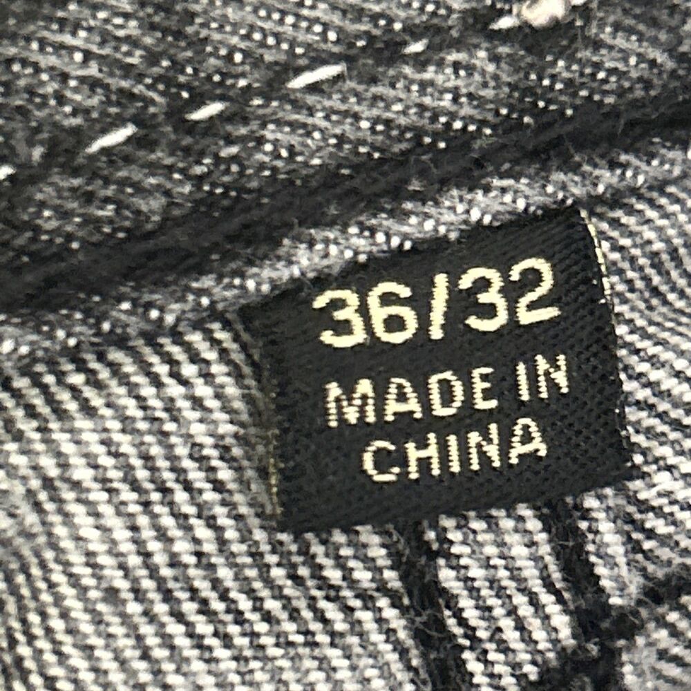 Karl Kani Gold Baggy Jeans Mens 36x32 Black Denim Hip Hop Y2K Jnco Southpole - Picture 5 of 7